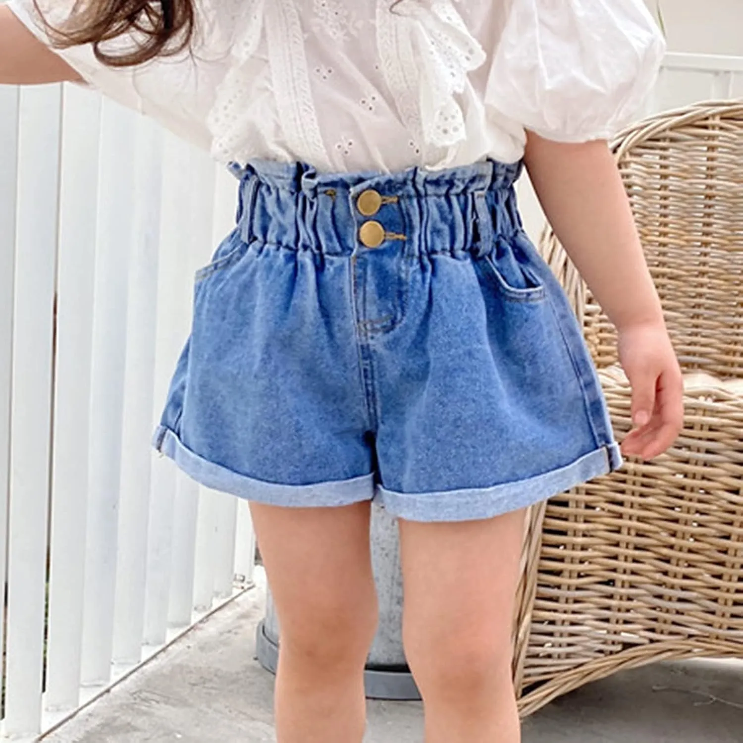 Toddler Baby Girls Casual Denim Shorts Summer High Waisted Jeans Short