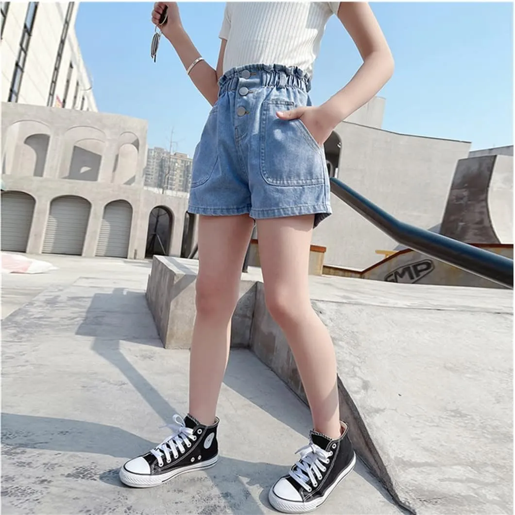 Toddler Child Girls Casual Denim Shorts Summer High Waisted Jeans Short