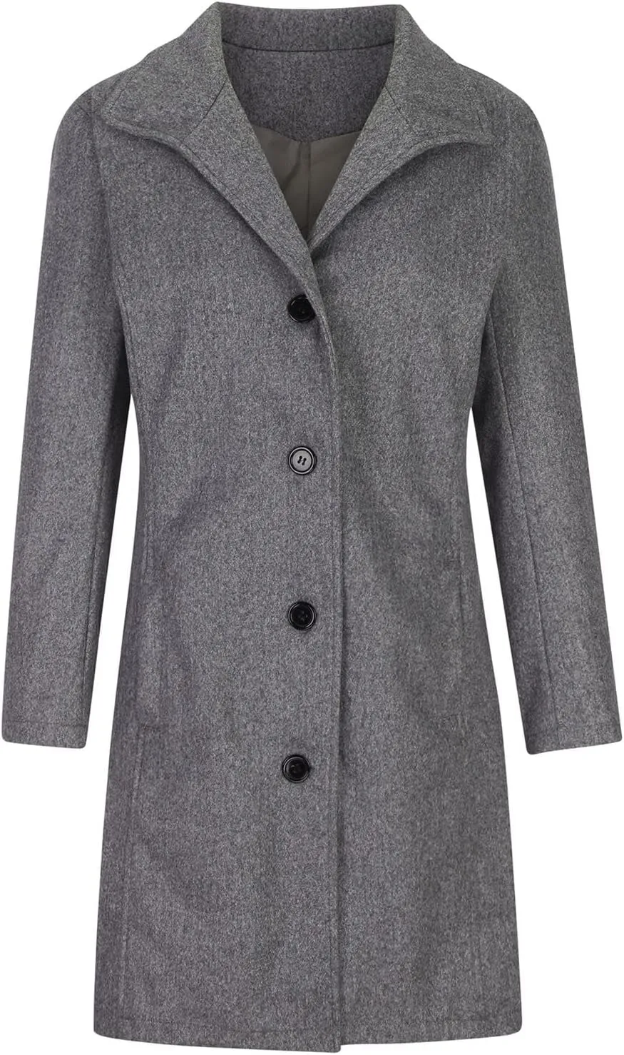 Trench Coat for Women 2024 Long Wool Coat Single Breasted Pea Coat Casual Lapel Coat Thicken Winter Coat Jacket
