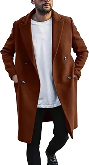 Trench Coat Men Men'S Autumn And Winter Street Trendy Short Off Shoulder Trench Coat Rain Coat Men Men'S Wool