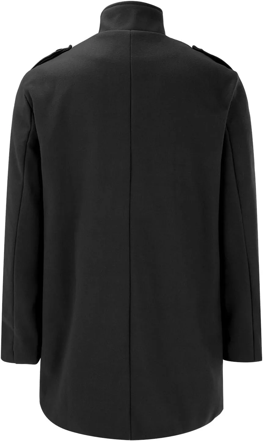 Trench Coat Men Men'S Autumn And Winter Street Trendy Short Off Shoulder Trench Coat Rain Coat Men Men'S Wool