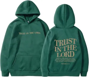 Trust in The Lord Print Hoodies for Womens Oversized Long Sleeve Casual Drawstring Fall Pullover Sweatshirts Tops