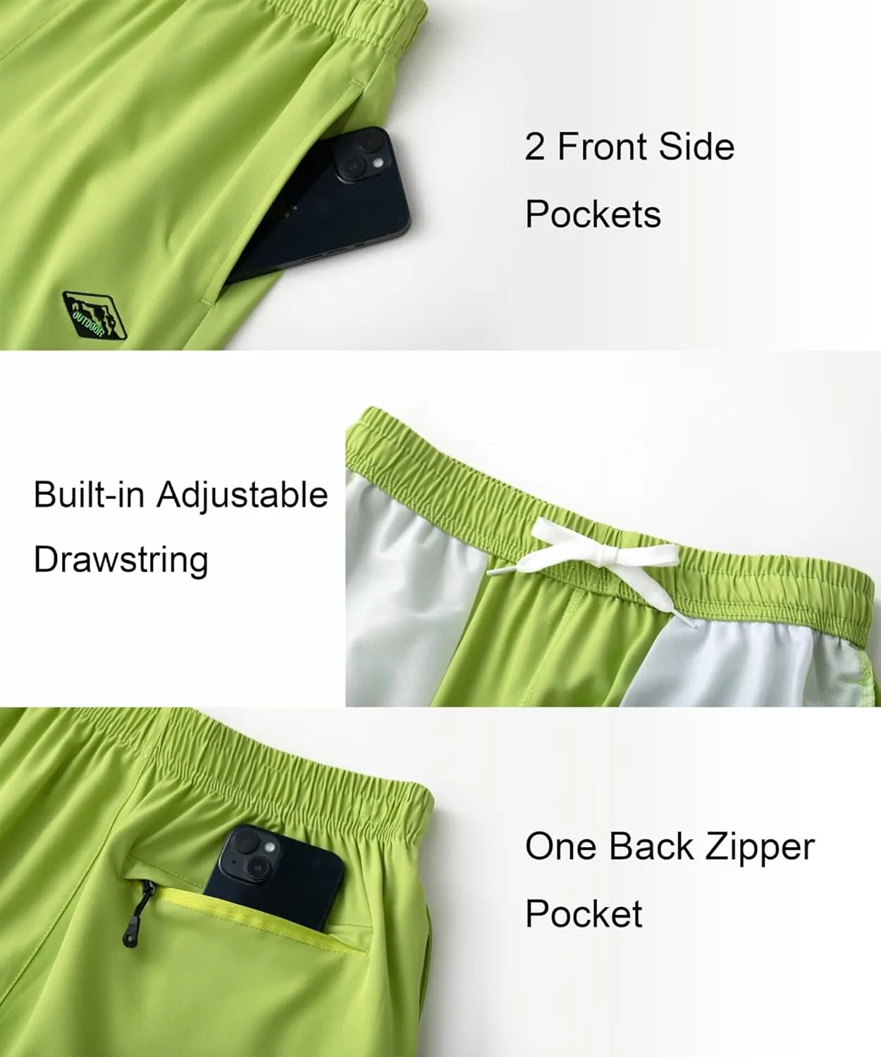 Vcansion Men's Outdoor Lightweight Hiking Shorts Quick Dry Sports Casual Shorts Skateboard Shorts Swimming Shorts