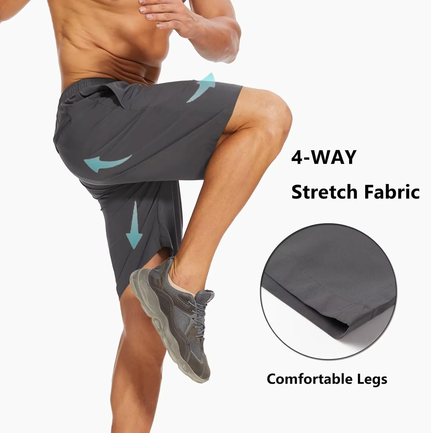 Vcansion Men's Outdoor Lightweight Hiking Shorts Quick Dry Sports Casual Shorts Skateboard Shorts Swimming Shorts