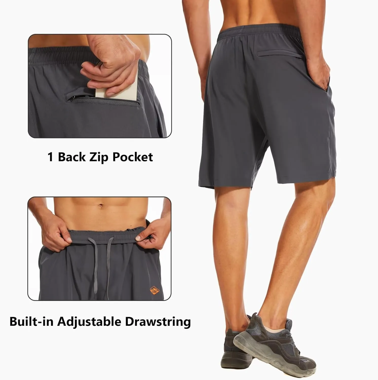 Vcansion Men's Outdoor Lightweight Hiking Shorts Quick Dry Sports Casual Shorts Skateboard Shorts Swimming Shorts