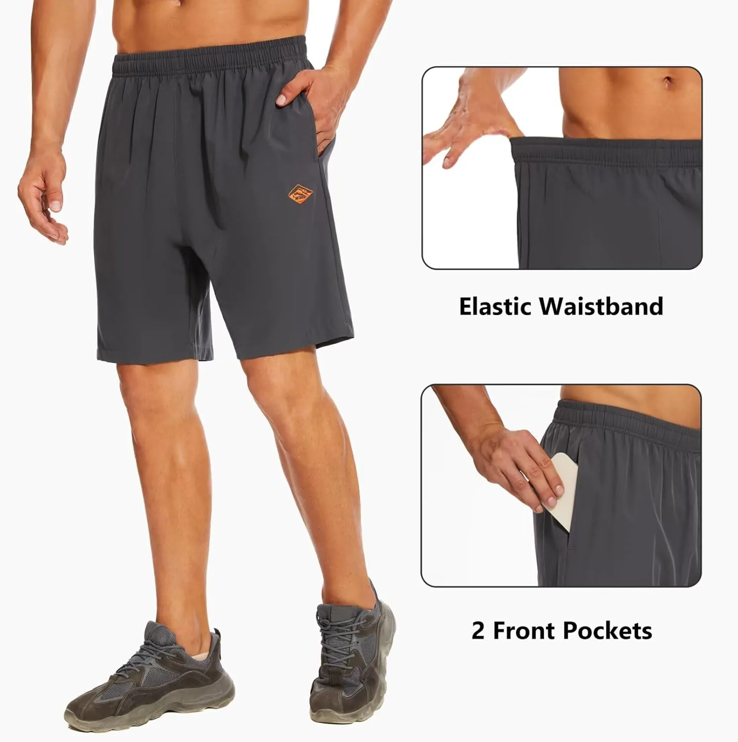 Vcansion Men's Outdoor Lightweight Hiking Shorts Quick Dry Sports Casual Shorts Skateboard Shorts Swimming Shorts