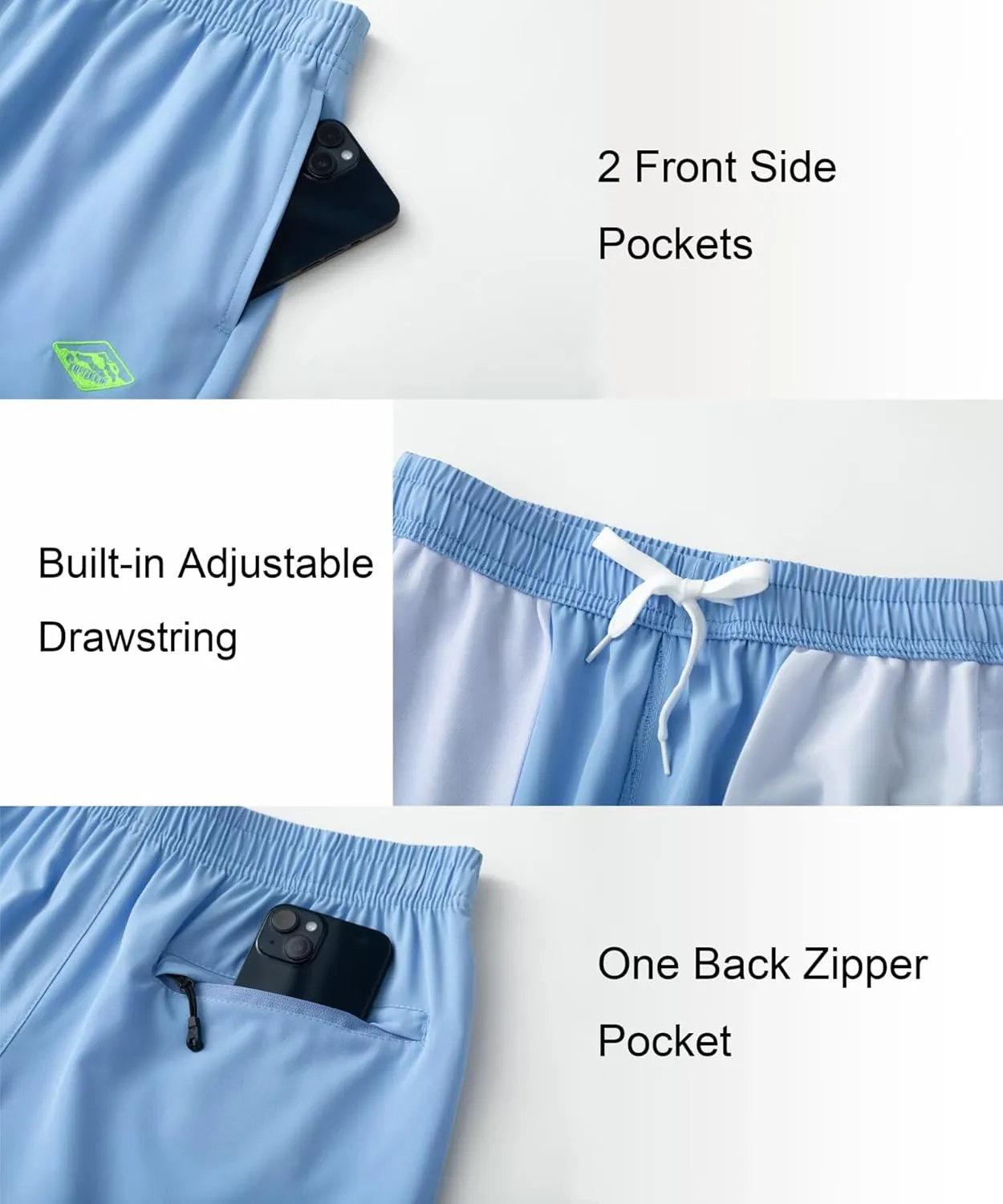 Vcansion Men's Outdoor Lightweight Hiking Shorts Quick Dry Sports Casual Shorts Skateboard Shorts Swimming Shorts