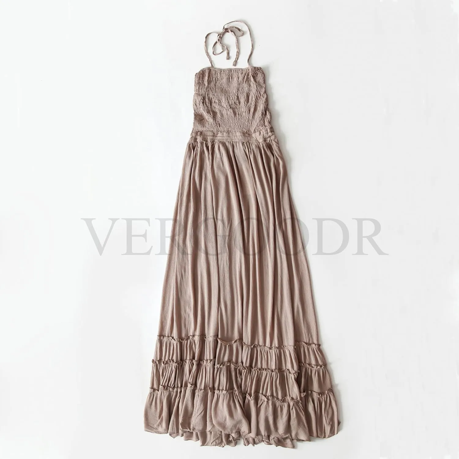 VERGOODR Women's Cotton Sexy Sleeveless Boho Beach Backless Long Bohemian Dress