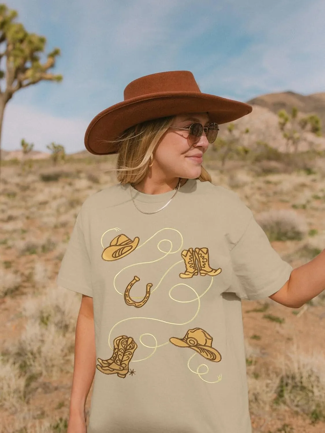 Western Shirts for Women Cowgirl Tshirt Boot Cowboy Hat Embroidery Shirt Rodeo Oversized Shirt Country Music Top