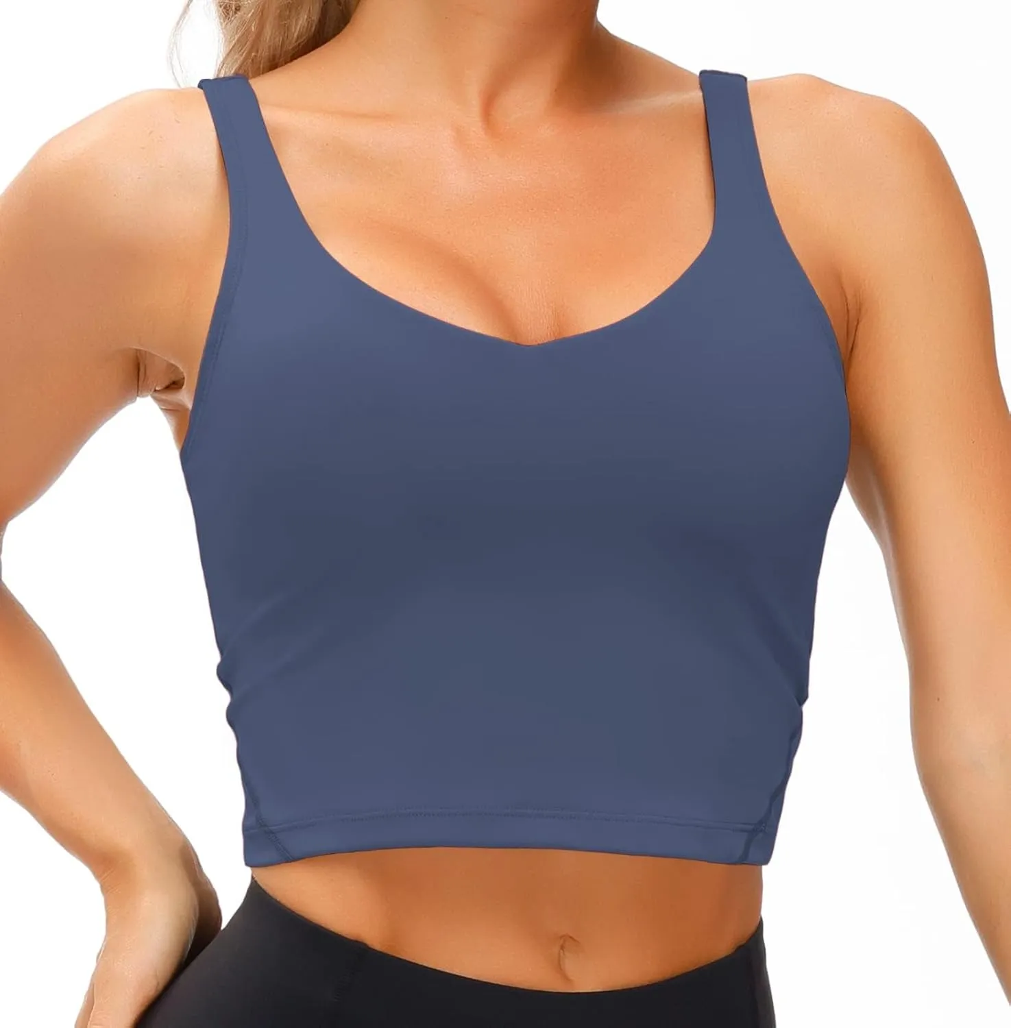 Wjustforu Women's Tank Top Padded Sports Bra Running Workout Yoga Crop Top