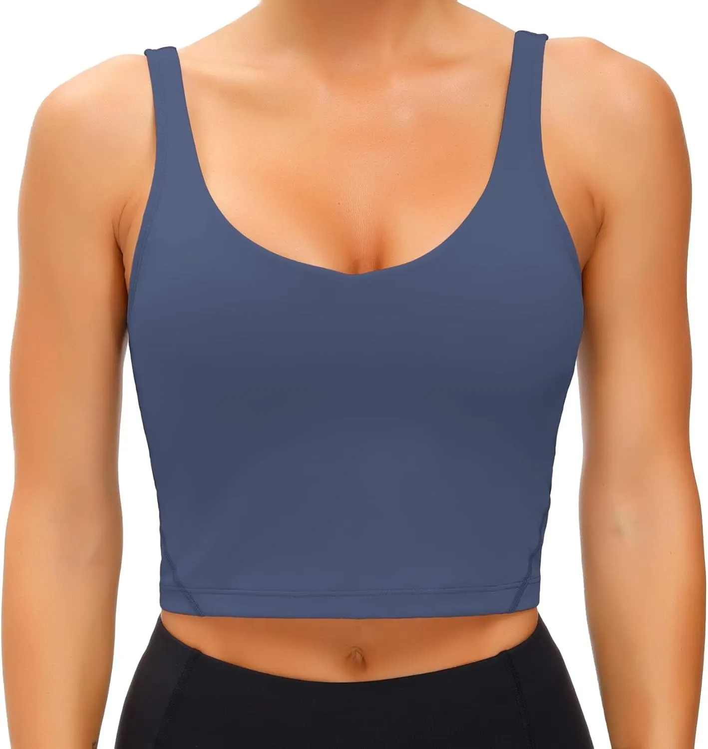 Wjustforu Women's Tank Top Padded Sports Bra Running Workout Yoga Crop Top