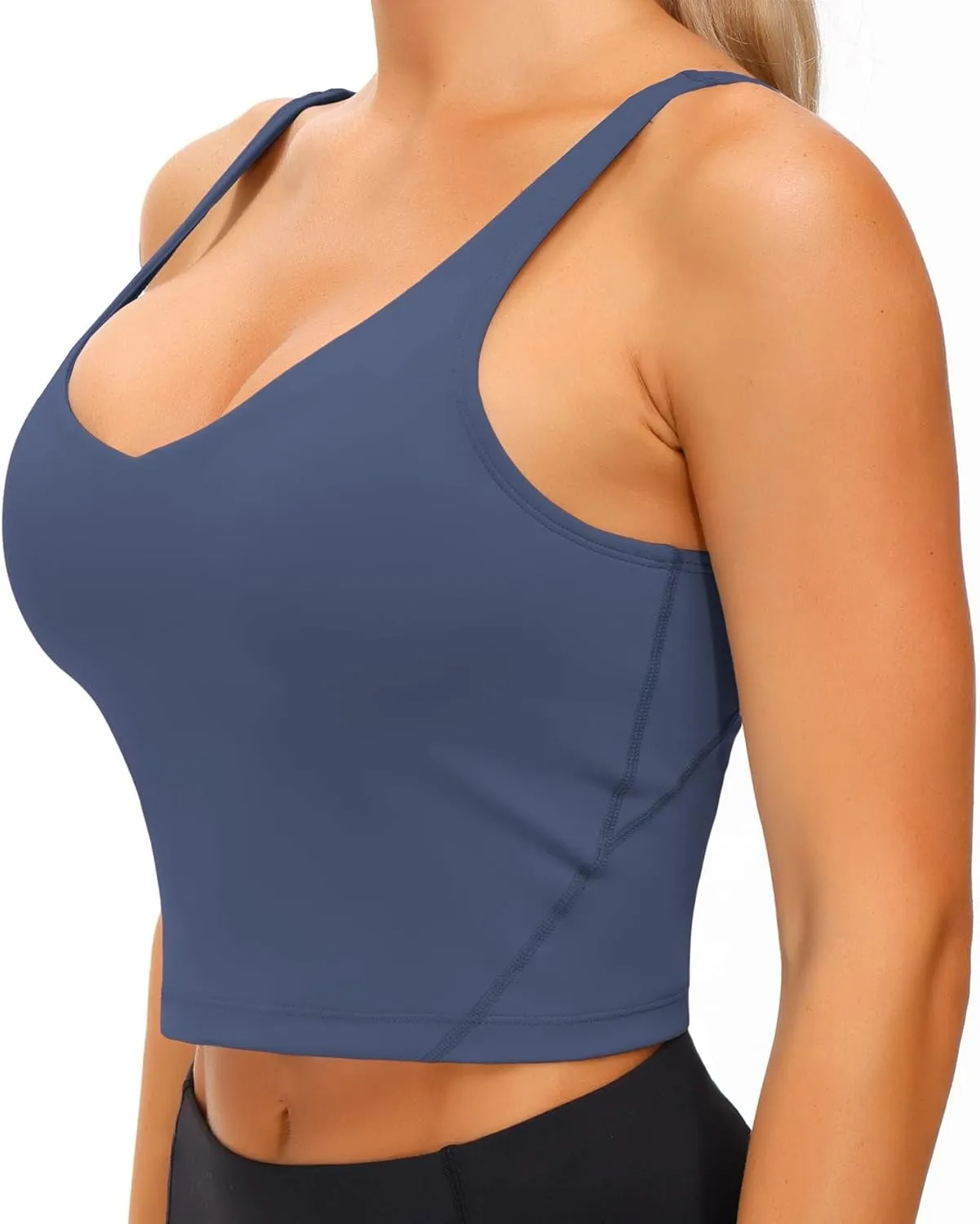 Wjustforu Women's Tank Top Padded Sports Bra Running Workout Yoga Crop Top