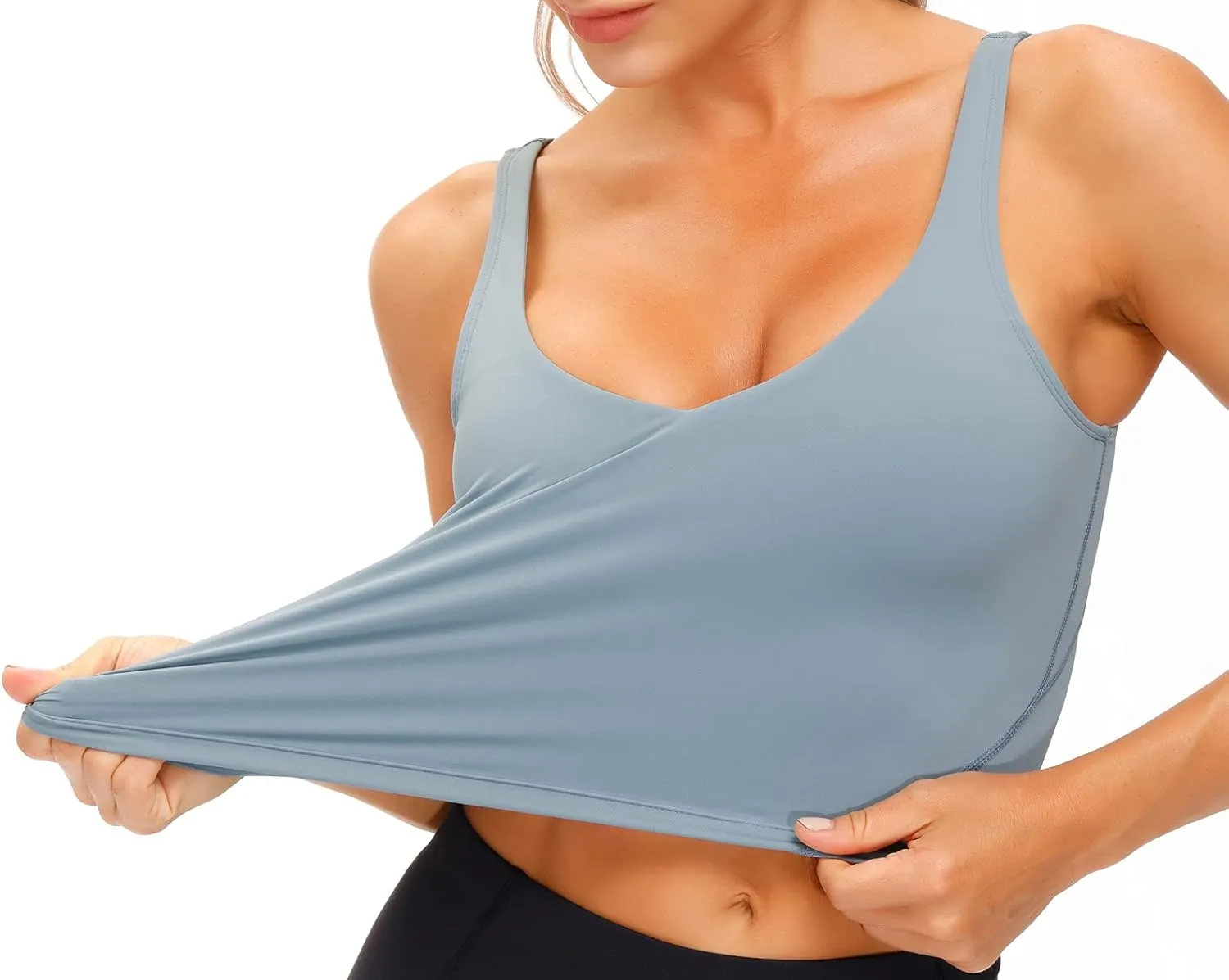 Wjustforu Women's Tank Top Padded Sports Bra Running Workout Yoga Crop Top