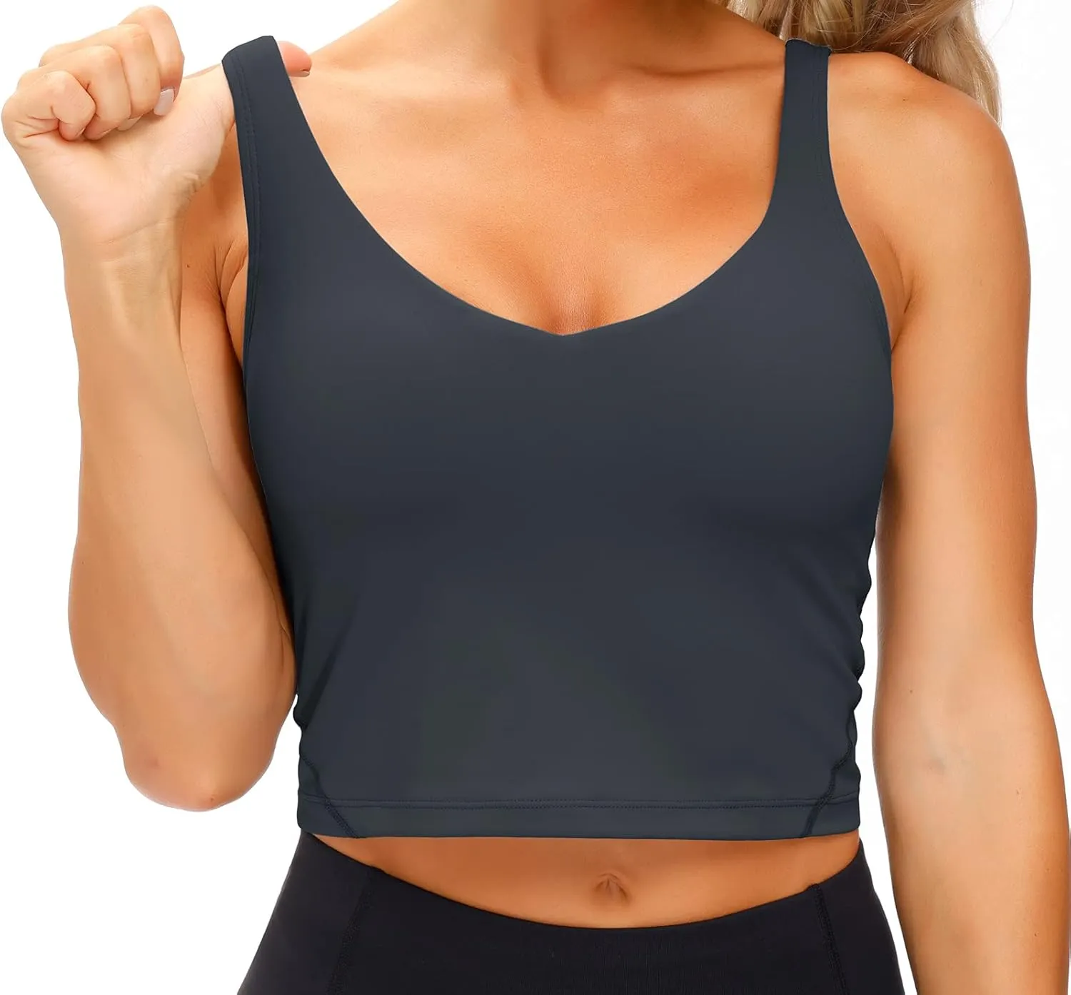 Wjustforu Women's Tank Top Padded Sports Bra Running Workout Yoga Crop Top
