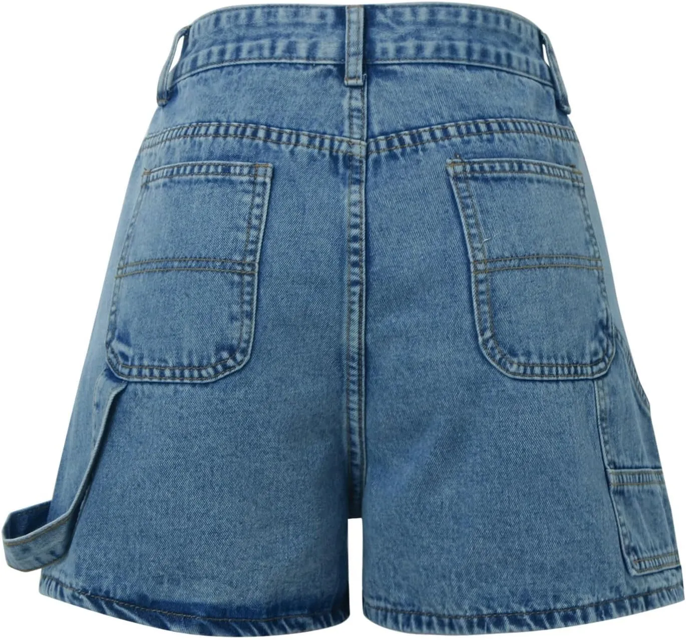 Women Jean Shorts High Waisted Carpenter Denim Shorts with Pockets Trendy Fashion Summer Shorts Jean Shorts for