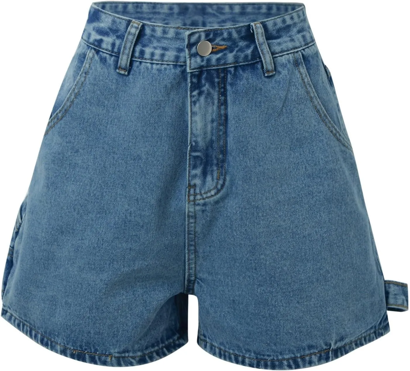 Women Jean Shorts High Waisted Carpenter Denim Shorts with Pockets Trendy Fashion Summer Shorts Jean Shorts for