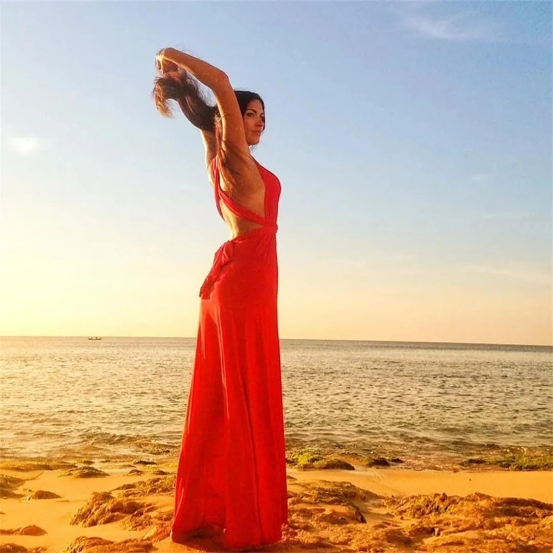 Women Long Dress Multiway Bridesmaids Convertible Wrap Party Dresses