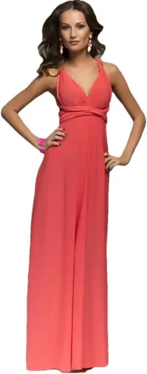 Women Long Dress Multiway Bridesmaids Convertible Wrap Party Dresses