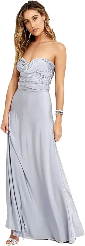 Women Long Dress Multiway Bridesmaids Convertible Wrap Party Dresses