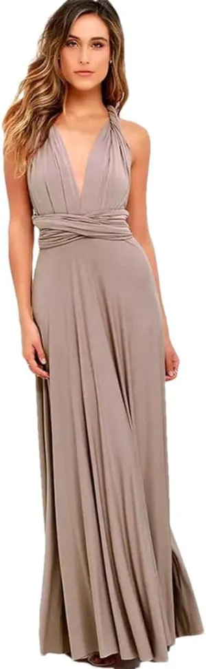 Women Maxi Dress Red Infinity Long Dress Multiway Bridesmaids Convertible Wrap Party Dresses