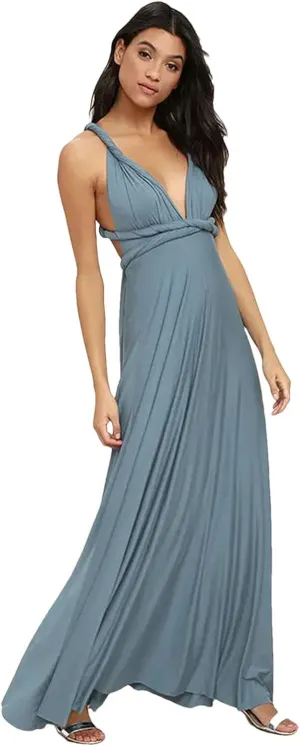 Women Maxi Dress Red Infinity Long Dress Multiway Bridesmaids Convertible Wrap Party Dresses