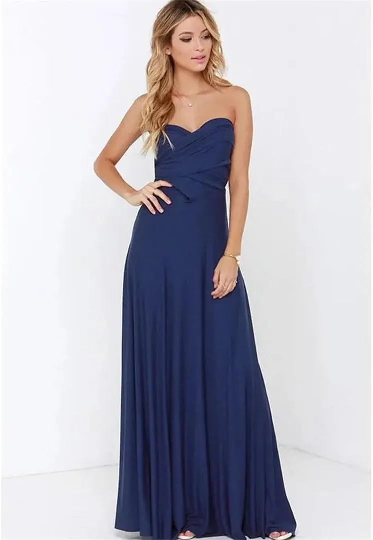 Women Multiway Wrap Convertible Boho Maxi Club Red Bandage Long Dress