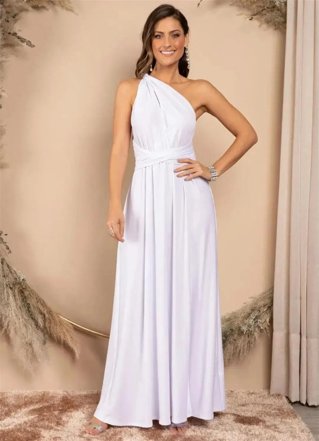 Women Multiway Wrap Convertible Boho Maxi Club Red Bandage Long Dress