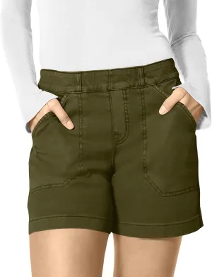 Women Stretch Twill Shorts Summer Casual Bermuda Shorts Pull On Chino Shorts Elastic High Waisted Stretchy Jean Shorts Regular Fit Denim Shorts Hiking Shorts with Pockets Plus Size Jean Shorts