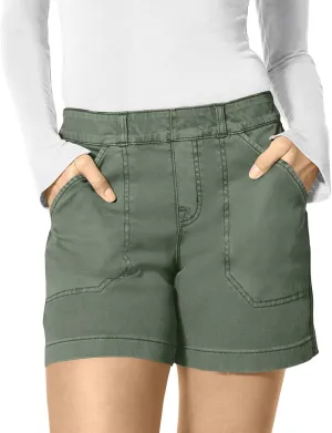 Women Stretch Twill Shorts Summer Casual Bermuda Shorts Pull On Chino Shorts Elastic Stretchy Jean Shorts Regular Fit Denim Shorts Plus Size Hiking Shorts with Pockets Jean Shorts Womens High Waisted