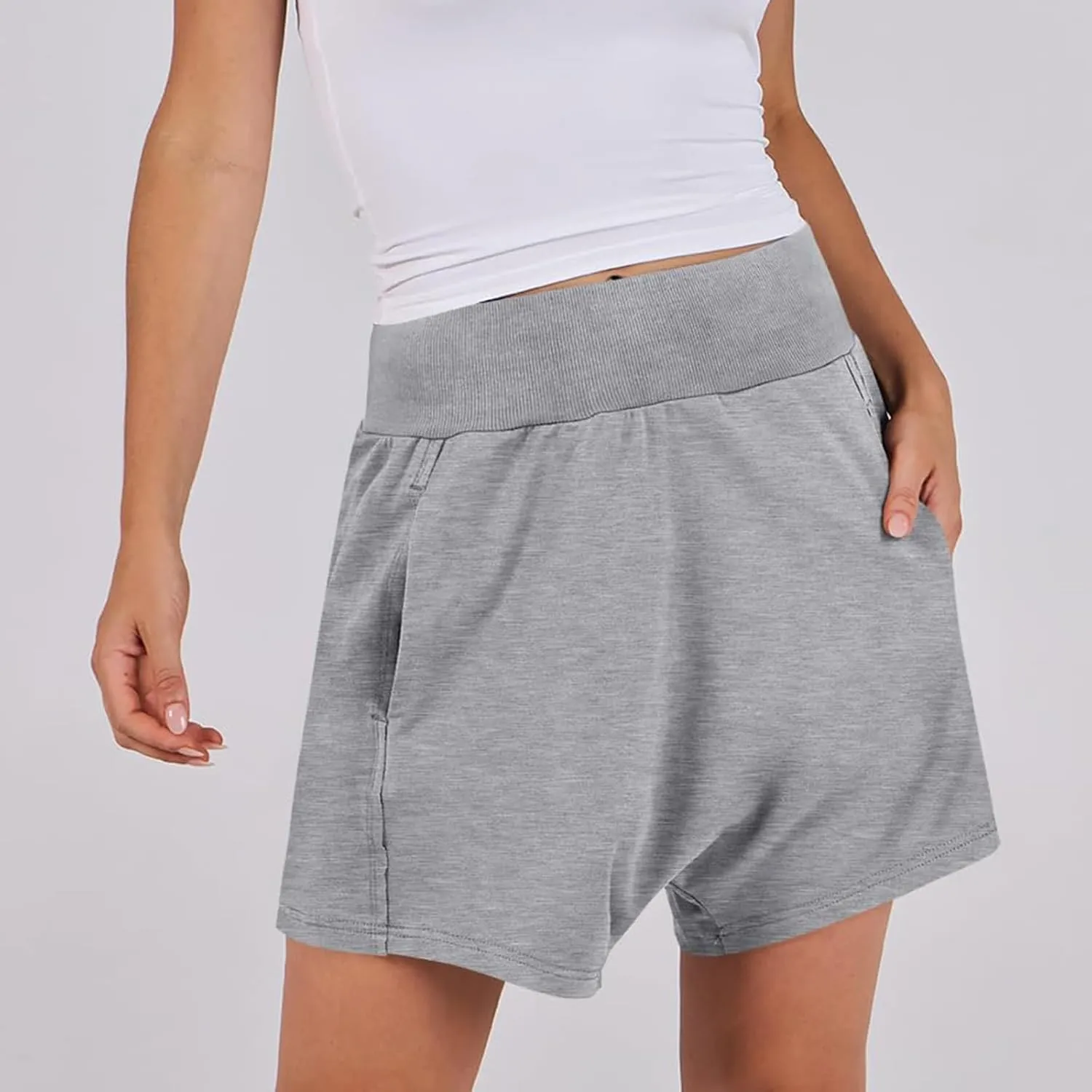 Women Summer Shorts Hot Shot Harem Shorts Casual High Waist Sweat Shorts Baggy Beach Shorts Plus Size Bermuda Shorts