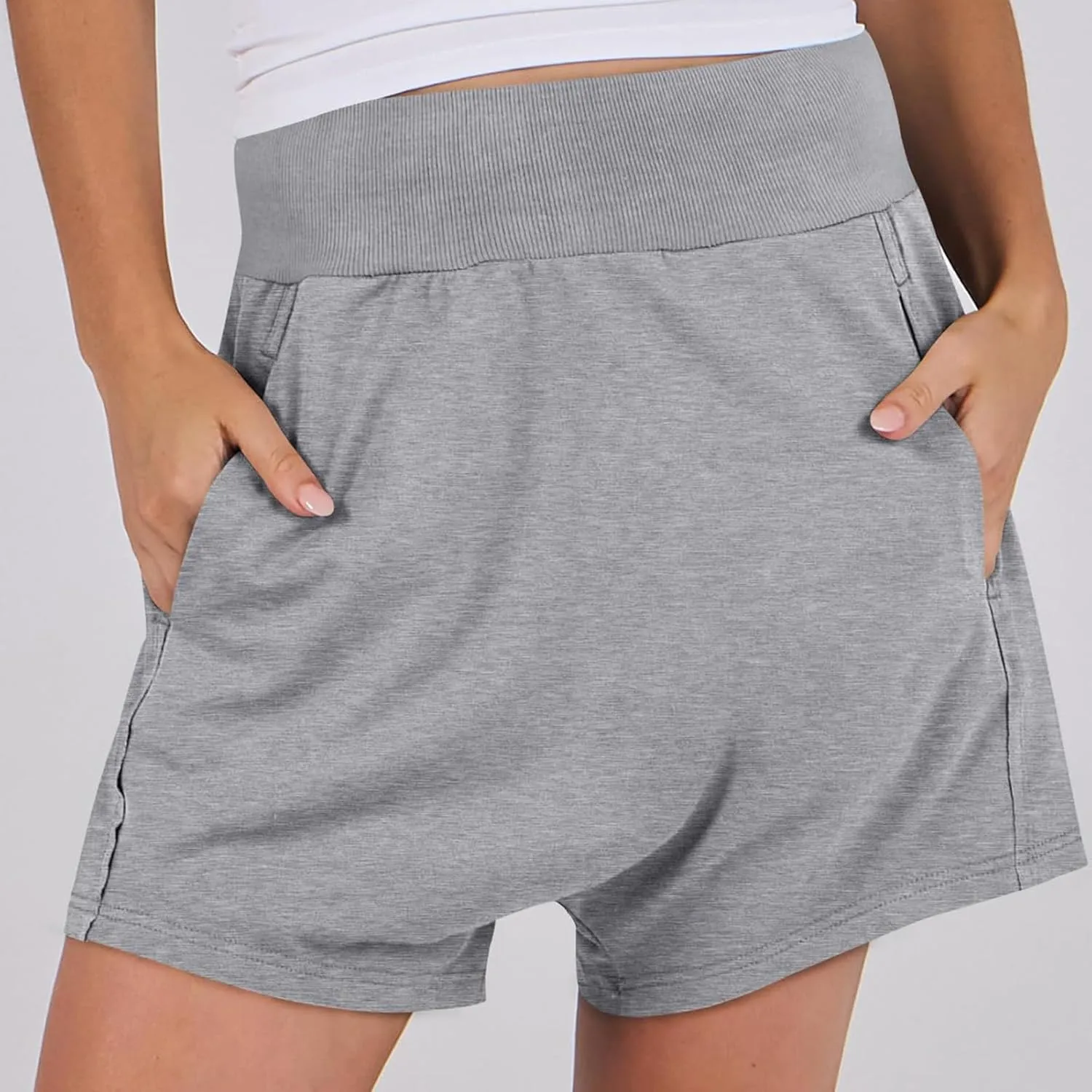 Women Summer Shorts Hot Shot Harem Shorts Casual High Waist Sweat Shorts Baggy Beach Shorts Plus Size Bermuda Shorts