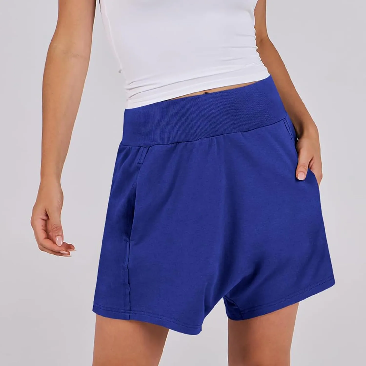 Women Summer Shorts Hot Shot Harem Shorts Casual High Waist Sweat Shorts Baggy Beach Shorts Plus Size Bermuda Shorts