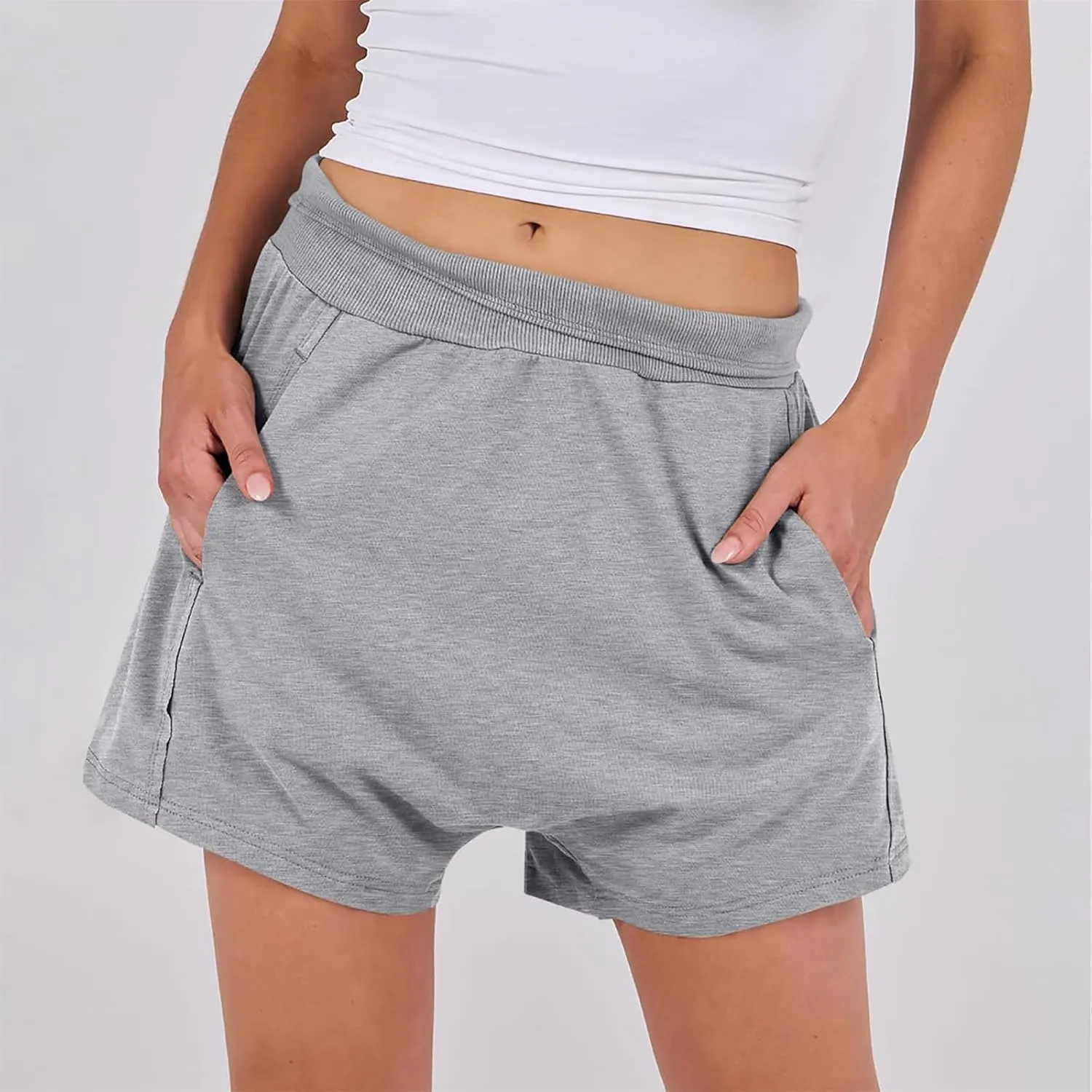 Women Summer Shorts Hot Shot Harem Shorts Casual High Waist Sweat Shorts Baggy Beach Shorts Plus Size Bermuda Shorts