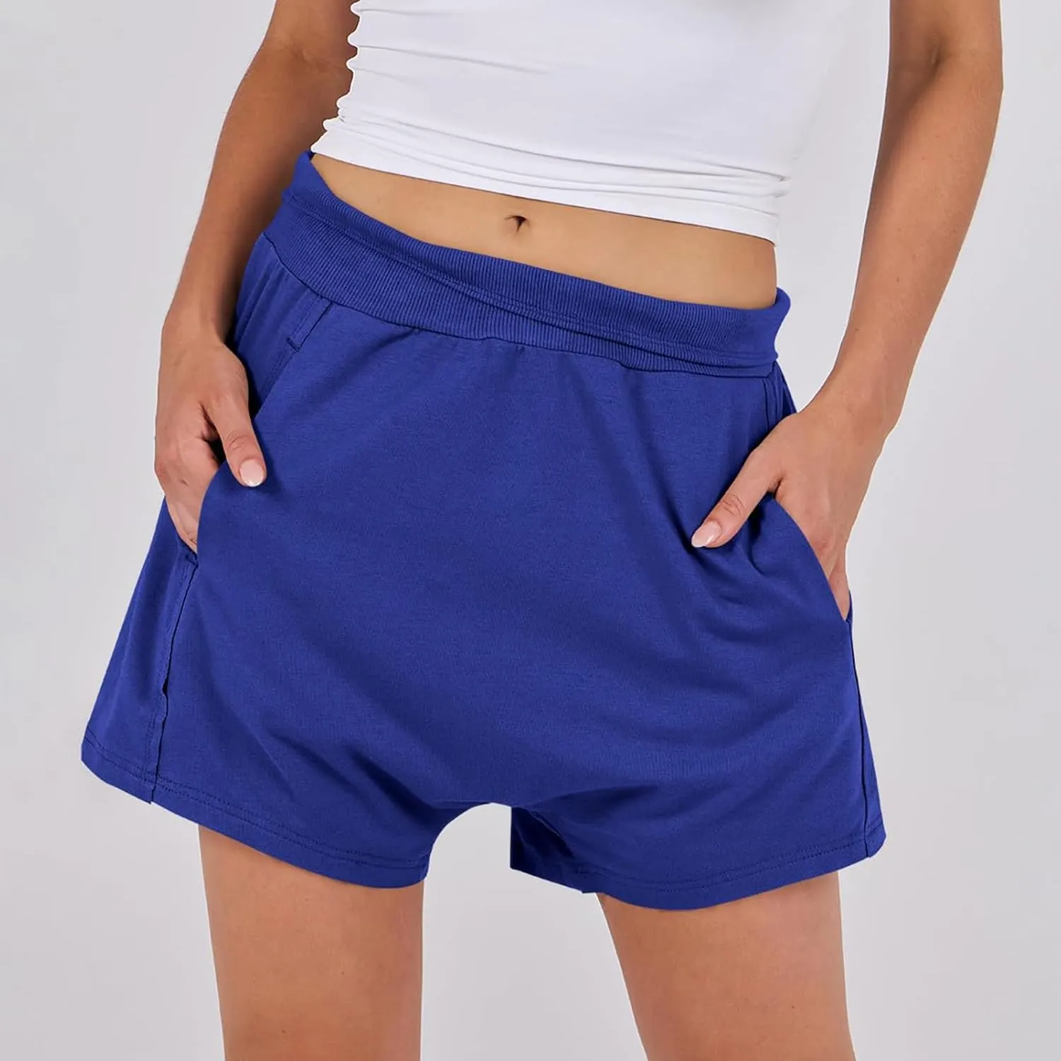 Women Summer Shorts Hot Shot Harem Shorts Casual High Waist Sweat Shorts Baggy Beach Shorts Plus Size Bermuda Shorts