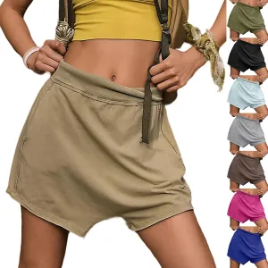 Women Summer Shorts Hot Shot Harem Shorts Casual High Waist Sweat Shorts Baggy Beach Shorts Plus Size Bermuda Shorts