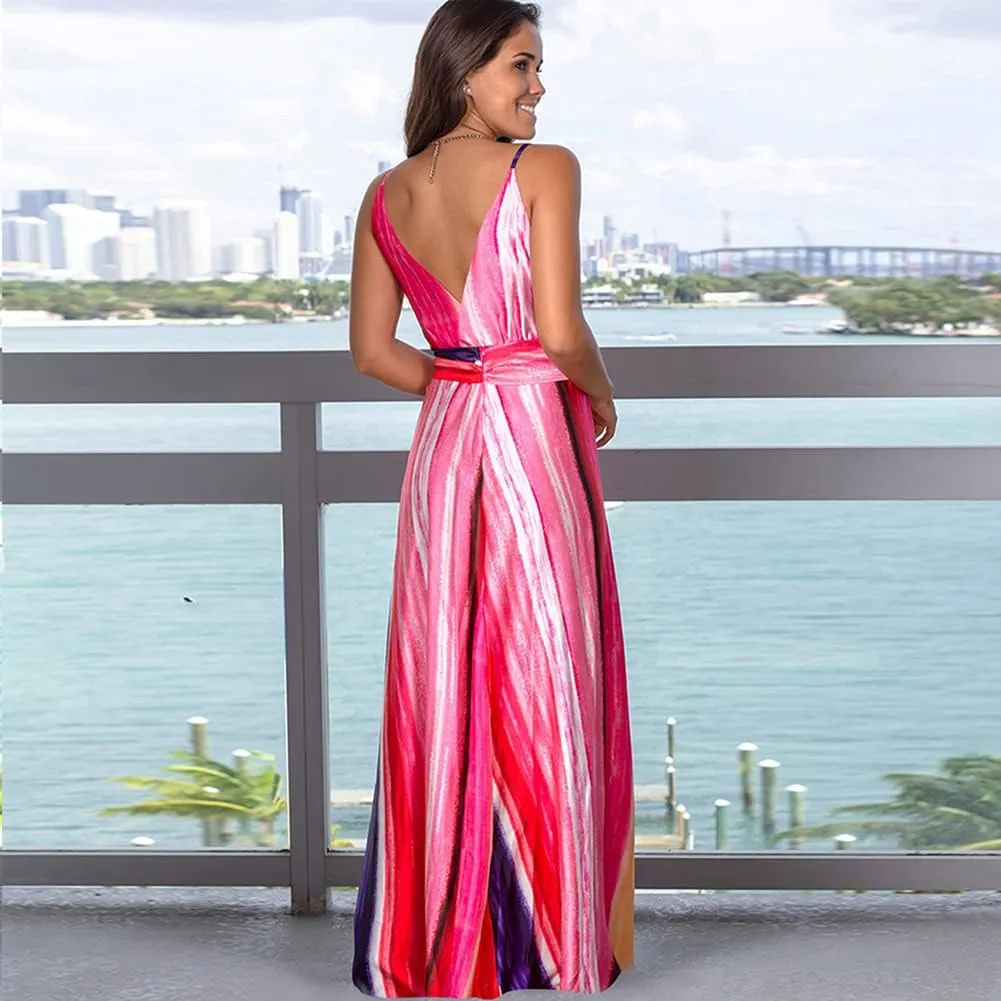 Women Transformer Convertible Multi Way Wrap V-Neck Wedding Bridesmaid Dress Halter Ombre Floral Long Evening Prom Maxi Dress