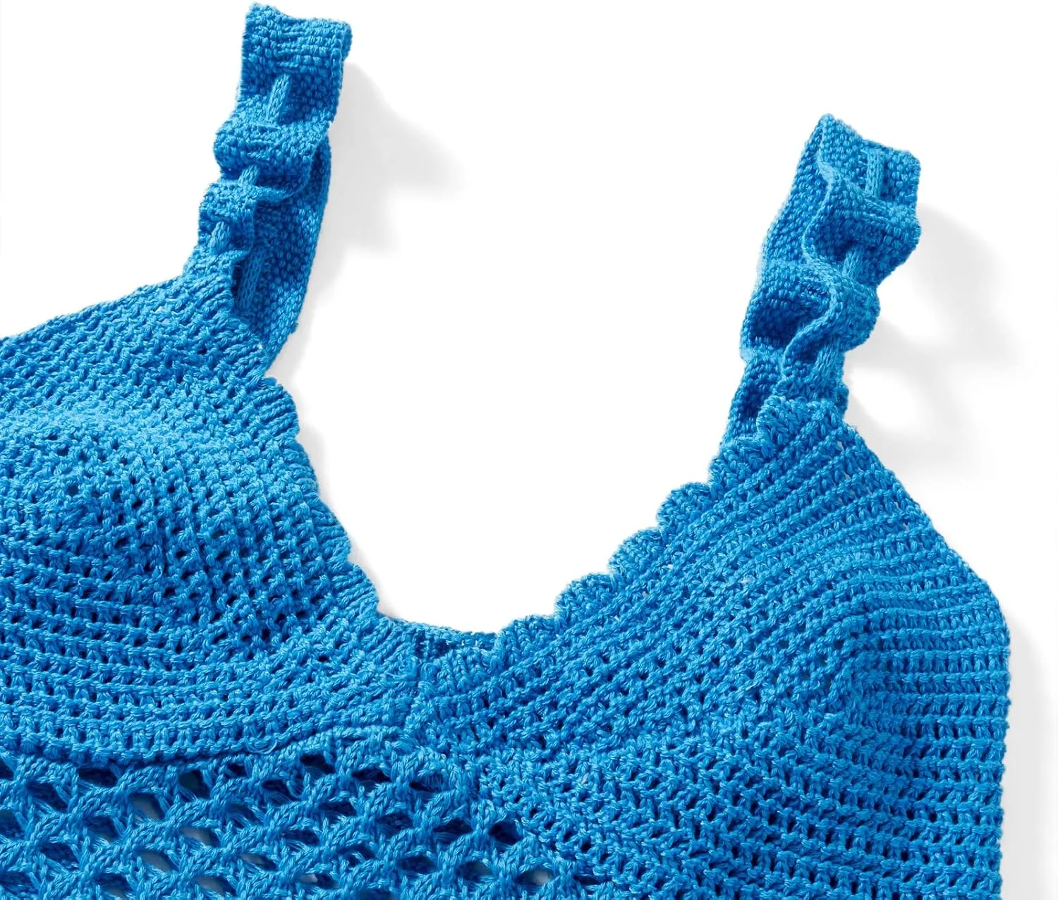 Women Y2k Crochet Knitted Two Piece Outfits Hollow Out Cami Top and High Waist Mini Skirt Beach Wear