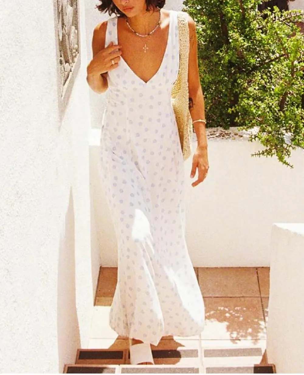 Women Y2k Vintage Printed Maxi Dress Spaghetti Strap Floral Midi Slip Dress Backless Long Flowy Sundress