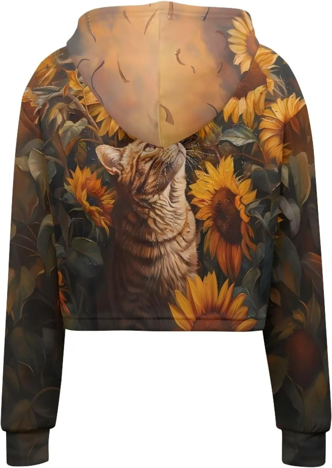 Womens Crop Top Long Sleeve Hoodies Drawstring Sweatshirts Loose Pullovers Tops