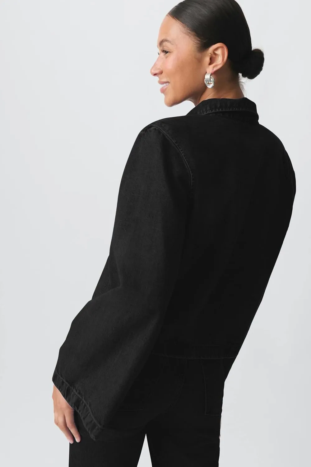 Women’s Fashion Denim Jacket Coat Tie Front Lapel Long Sleeve Shirt Denim Jacket Y2k Clothes