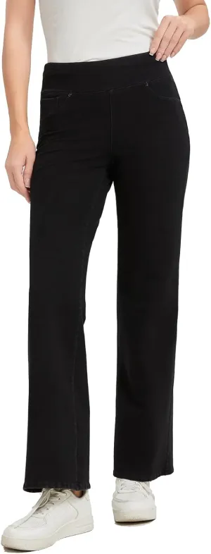 Women's High Waisted Jeans Tummy Control Stretchy Straight Leg Denim Pants