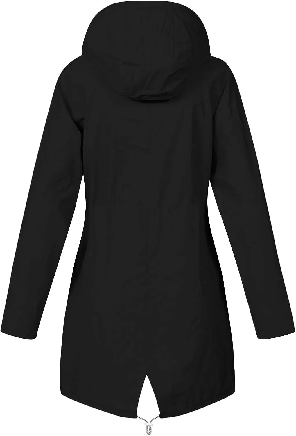 Women's Hooded Rain Jacket Lightweight Windbreaker with Drawstring Waist and Striped Light Rain Jacket Women