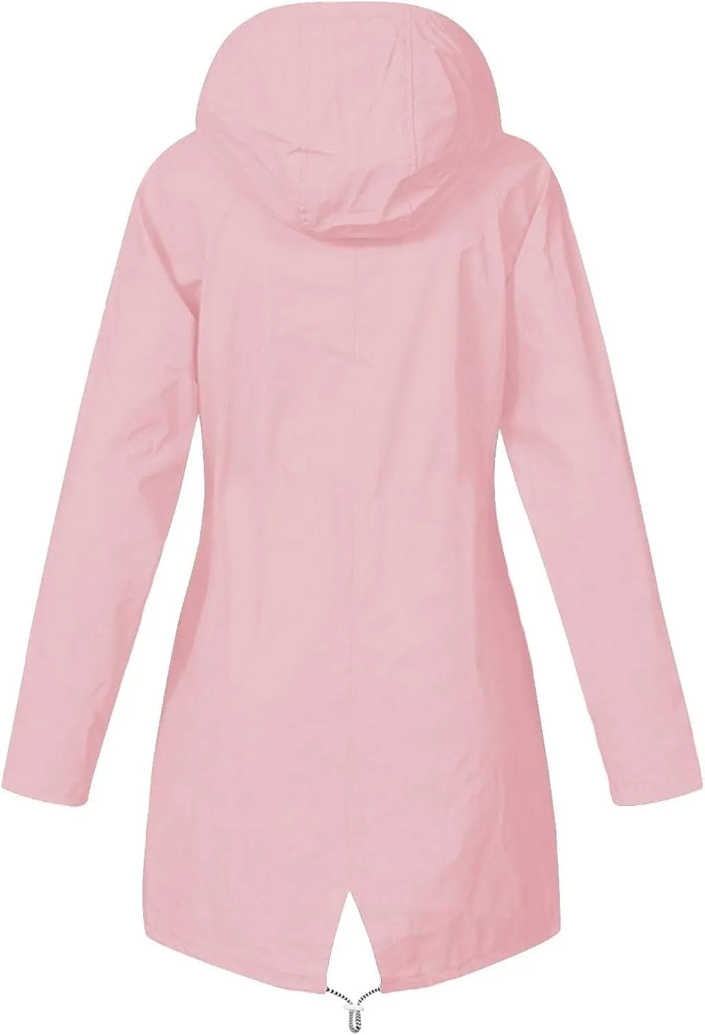 Women's Hooded Rain Jacket Lightweight Windbreaker with Drawstring Waist and Striped Light Rain Jacket Women