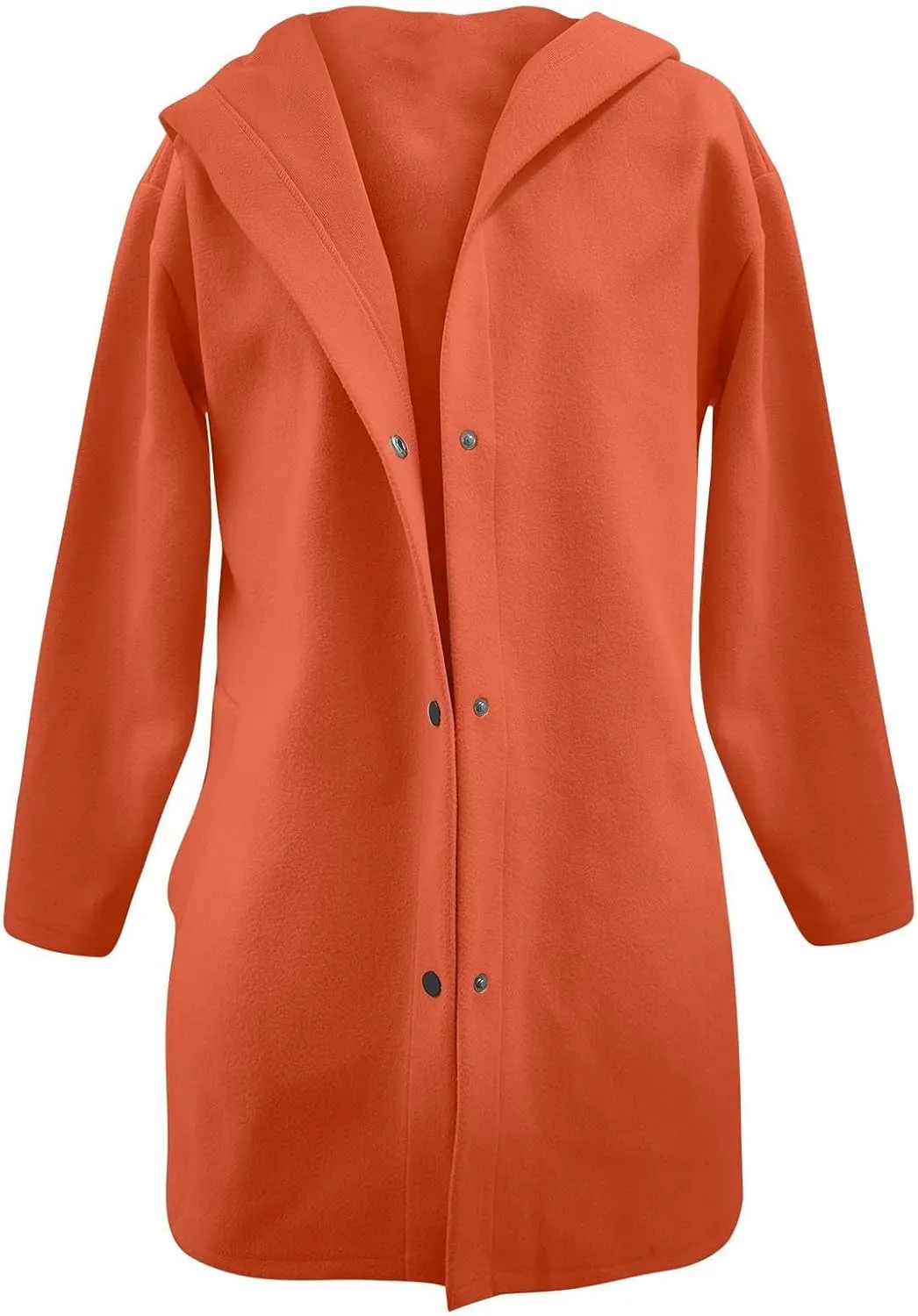 Womens Jackets Casual Single Breasted Hooded Jacket Lapel Neck Long Sleeve Solid Cardigans Trench Coat for Women 2024
