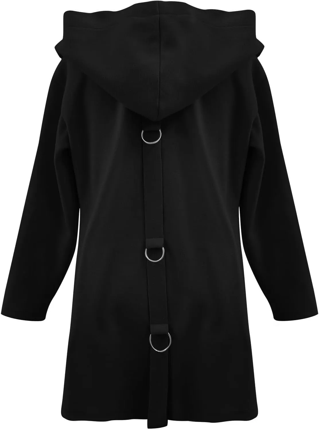 Womens Jackets Casual Single Breasted Hooded Jacket Lapel Neck Long Sleeve Solid Cardigans Trench Coat for Women 2024