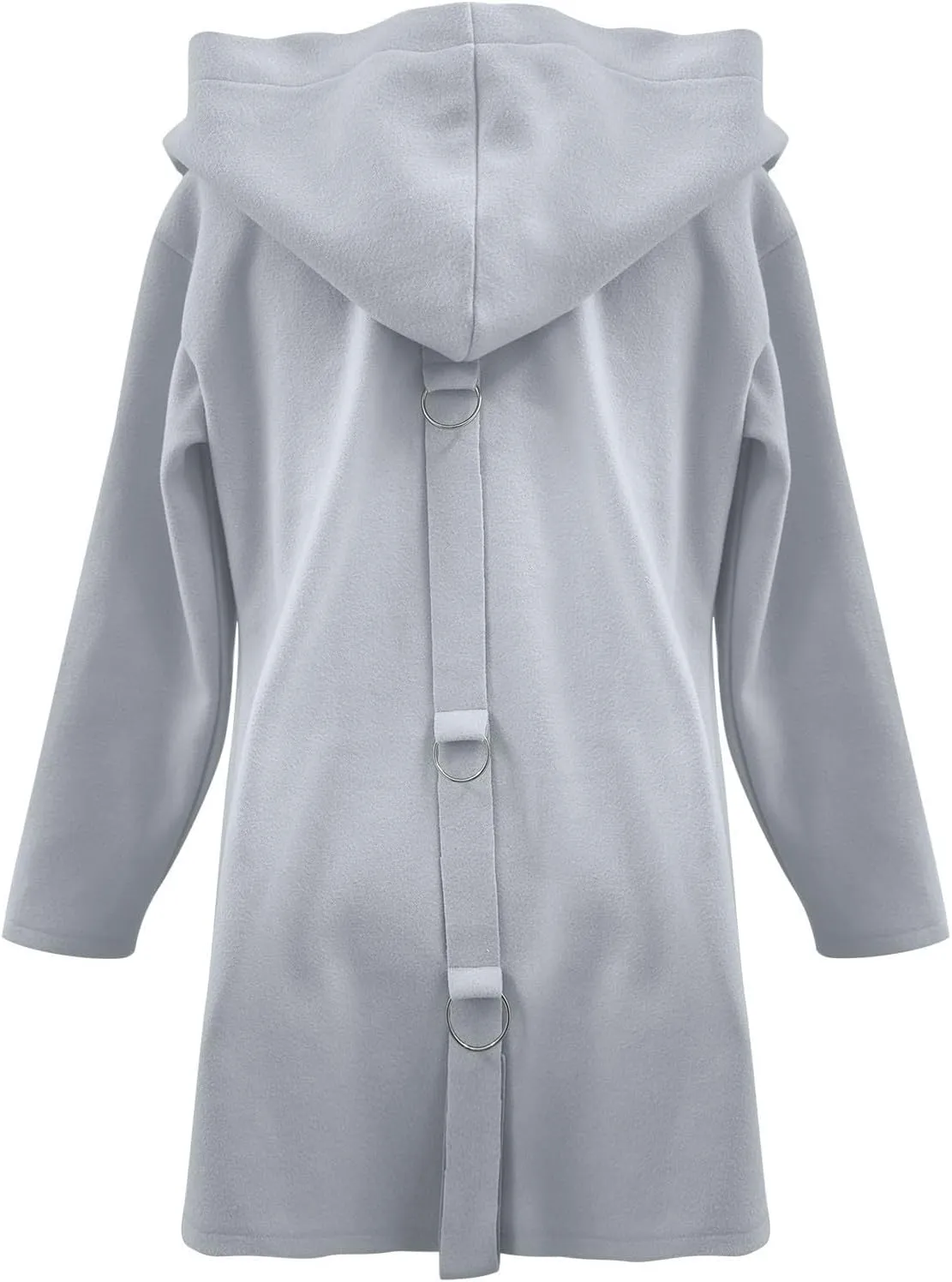 Womens Jackets Casual Single Breasted Hooded Jacket Lapel Neck Long Sleeve Solid Cardigans Trench Coat for Women 2024