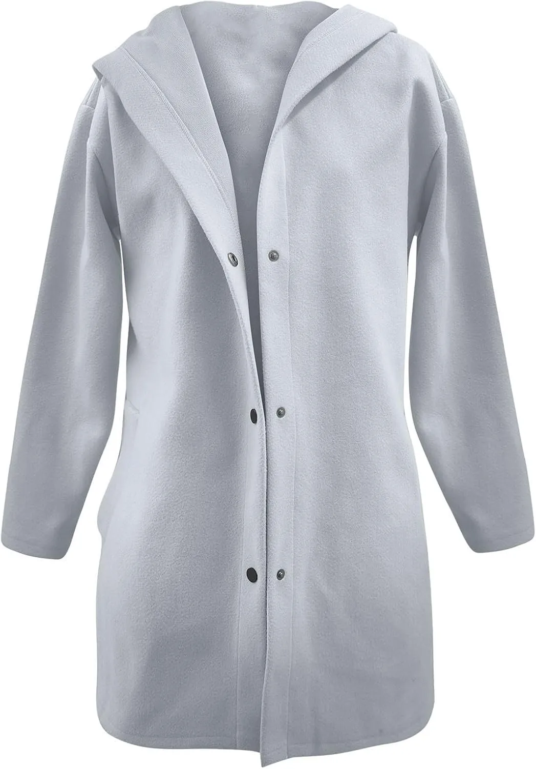 Womens Jackets Casual Single Breasted Hooded Jacket Lapel Neck Long Sleeve Solid Cardigans Trench Coat for Women 2024