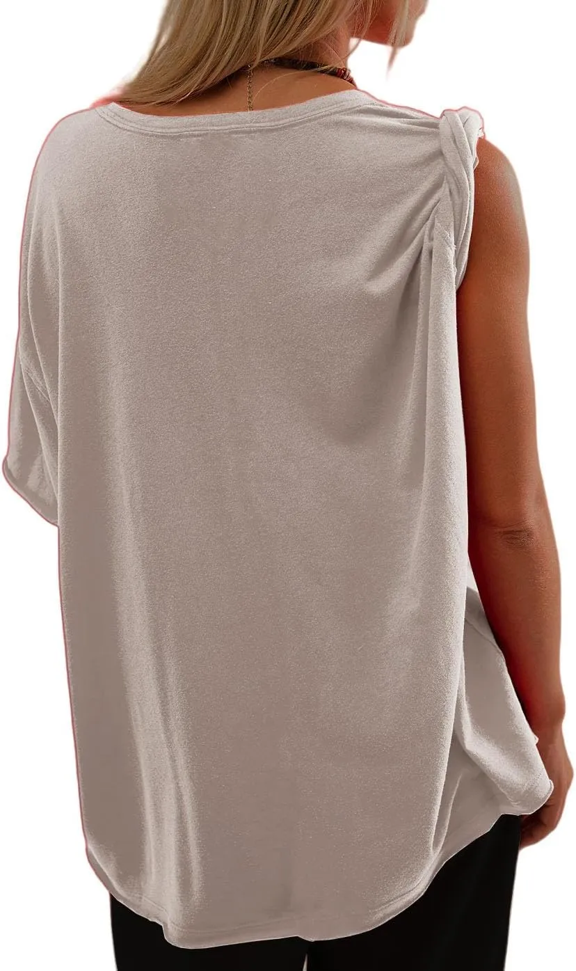 Womens Oversized Shirt Summer Casual Trendy Tshirts Cotton Crewneck Short Sleeve Basic Tops Tees