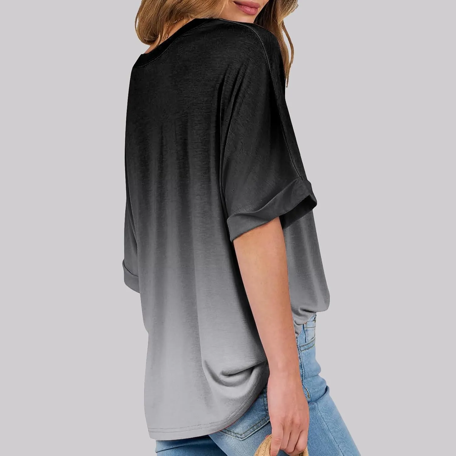 Women's Oversized T Shirts Short Sleeve Crewneck Summer Tops Casual Loose Fit Basic Tee Shirts