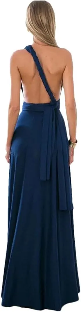 Women's Sexy Multiway Wrap Convertible Boho Maxi Club Red Dress Bandage Long Dress